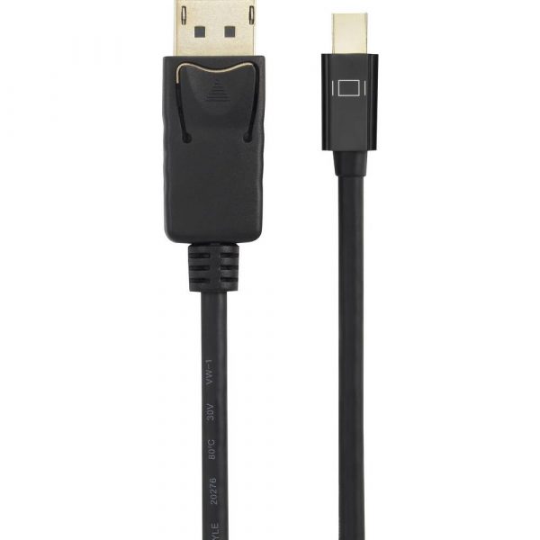 Renkforce Mini-displayport / DisplayPort Adapterkabel Mini DisplayPort stekker, DisplayPort stekker 0.50 m Zwart RF-4538170 Vergulde steekcontacten